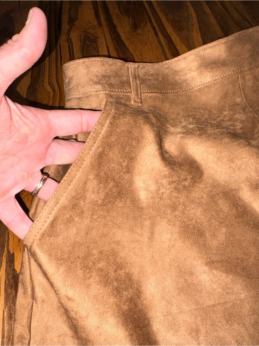 NEW Hollister Skirt Small brown Ultra High Rise Suede A Line Mini Women - Picture 6 of 6
